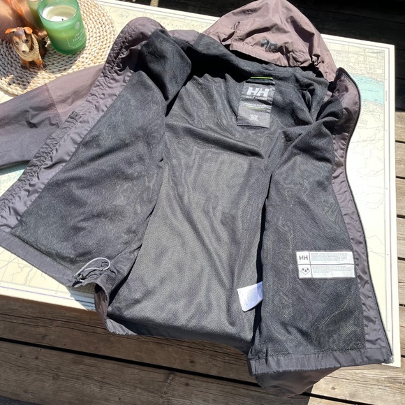 Helly Hansen Grey Spellout Rain Jacket - Picture 4 of 6